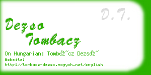 dezso tombacz business card